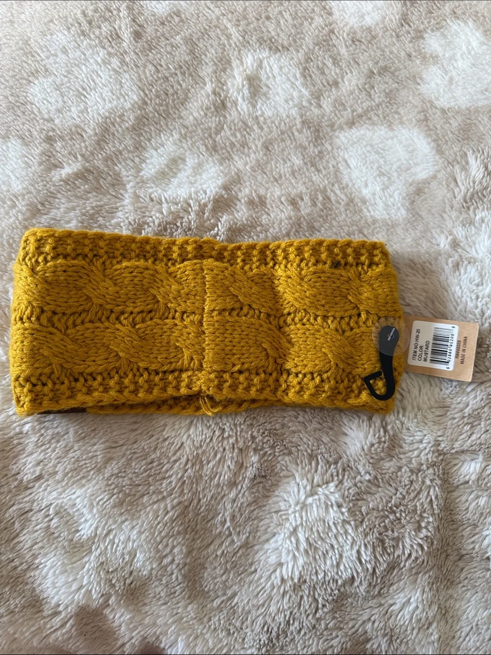 C.C Mustard Knit Cable Headband